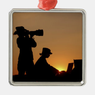 Ornement Carré Argenté Silhouettes