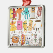 Ornement Carré Argenté Silly (Gauche)