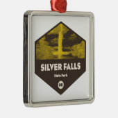 Ornement Carré Argenté Silver Falls State Park Oregon (Droite)