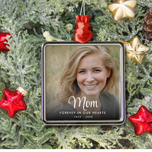 Ornement Carré Argenté Simple Photo Pour Toujours Dans Notre Mémorial Du 