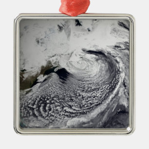 Ornement Carré Argenté Simulation de nuage d'une seule journée 3