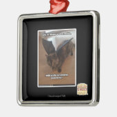 Ornement Carré Argenté Singes des vacances (Gauche)