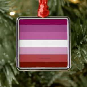 Ornement Carré Argenté SlipperyJoe's lesbian pride flag feminine communit