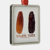 Ornement Carré Argenté SlipperyJoe's Two Dates Double Date drôle shrivele (Droite)