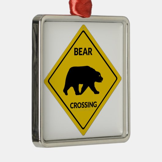 Ornement Carré Argenté SlipperySignal de passage de l'ours de Joe silhoue (Droite)