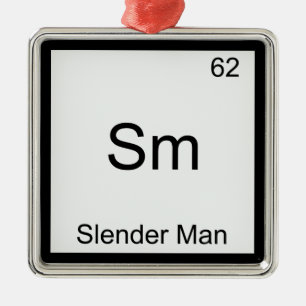 Ornement Carré Argenté Sm - Tableau périodique de la chimie du Slender Ma