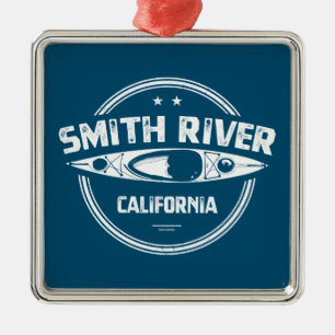 Ornement Carré Argenté Smith River California Kayak