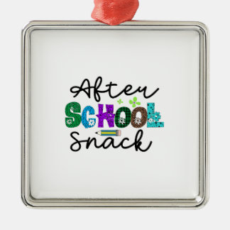 Ornement Carré Argenté Snack après l'école