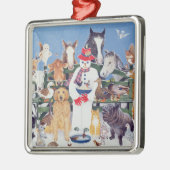 Ornement Carré Argenté Soins (Gauche)