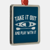 Ornement Carré Argenté Sortez Et Jouez Avec Kayak (Droite)