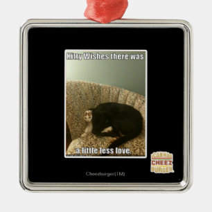 Ornement Carré Argenté Souhaits de Kitty