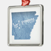 Ornement Carré Argenté Sources chaudes Arkansas Grain de bois (Gauche)