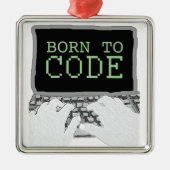 Ornement Carré Argenté Soutenu pour coder (Devant)