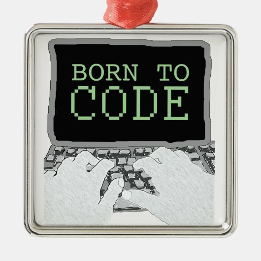 Ornement Carré Argenté Soutenu pour coder (Devant)