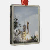 Ornement Carré Argenté Space Shuttle Atlantis se lève de 3 (Droite)