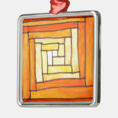 Ornement Carré Argenté square art Deco yellow retro pattern (Gauche)