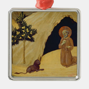 Ornement Carré Argenté St Jerome avec le lion, 1436 (tempera sur le