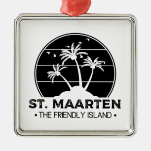 Ornement Carré Argenté St Martin L'île conviviale Sint Martin
