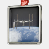 Ornement Carré Argenté Station spatiale internationale 11 (Gauche)