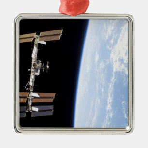 Ornement Carré Argenté Station Spatiale Internationale 12