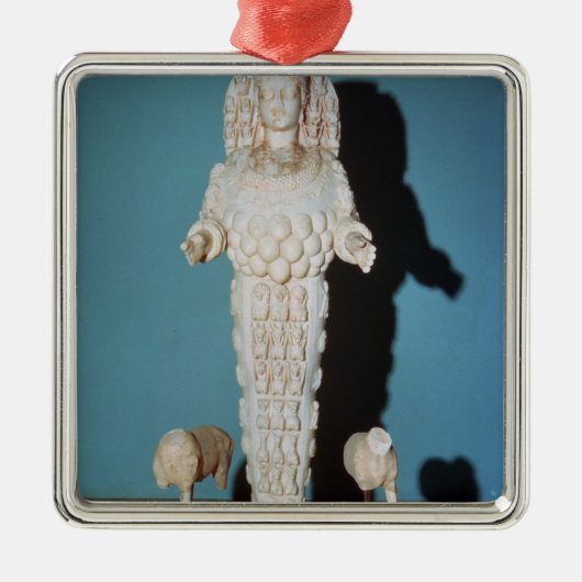 Ornement Carré Argenté Statue d'Artemis avec les chiens de chasse, c.AD (Devant)