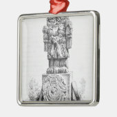 Ornement Carré Argenté Statue de la déesse Coatlicue (Gauche)