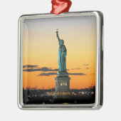 Ornement Carré Argenté Statue de la Liberté (Gauche)