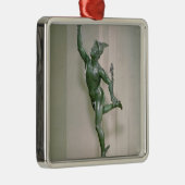 Ornement Carré Argenté Statue de Mercury (Droite)