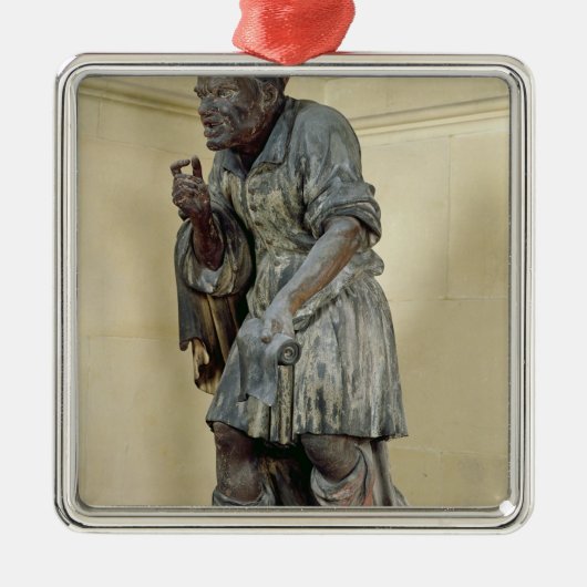 Ornement Carré Argenté Statue d'Ésope (Devant)