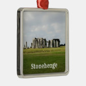Ornement Carré Argenté Stonehenge England Souvenir (Droite)