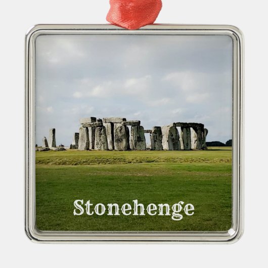 Ornement Carré Argenté Stonehenge England Souvenir (Devant)