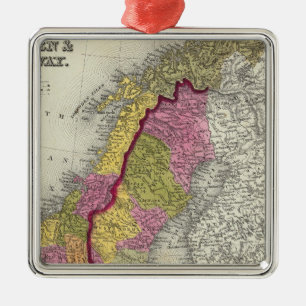 Ornement Carré Argenté Suède et Norvège