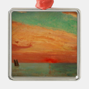 Ornement Carré Argenté Sunrise over the Eastern Sea (Asian Art) (Takeji)
