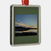 Ornement Carré Argenté Sunset Waterscape Reflection Ornament (Droite)