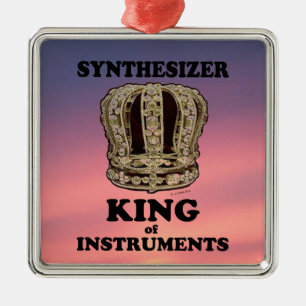 Ornement Carré Argenté Synthétiseur Roi des instruments