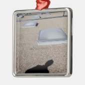 Ornement Carré Argenté Système d'éclairage solaire (Gauche)