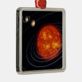 Ornement Carré Argenté Système solaire 8 (Droite)