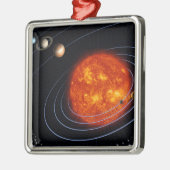 Ornement Carré Argenté Système solaire 8 (Gauche)