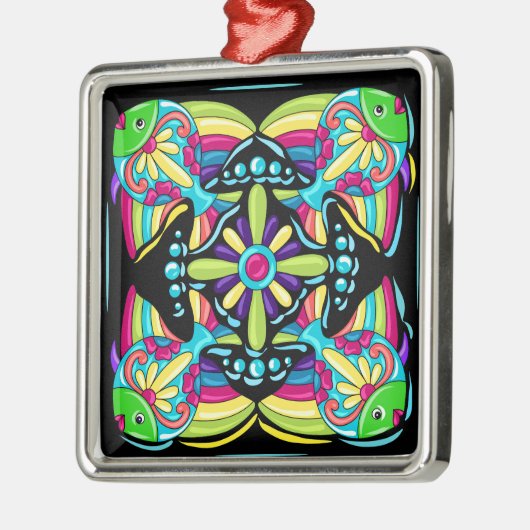 Ornement Carré Argenté Talavera (Gauche)