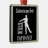 Ornement Carré Argenté Tap Dance - Écouter Mes Pieds Tap Dance (Droite)