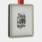 Ornement Carré Argenté Teach Love Inspire (Droite)
