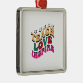 Ornement Carré Argenté Teach Love Inspire (Droite)