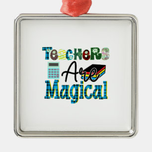 Ornement Carré Argenté Teachers Are Magical