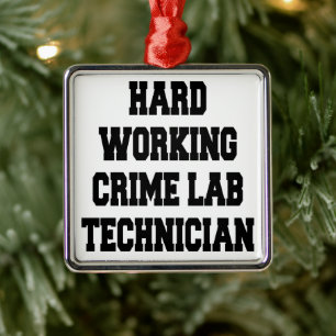 Ornement Carré Argenté Technicien de laboratoire de crime de travail diff