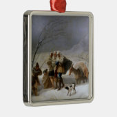 Ornement Carré Argenté Tempête de neige en hiver (par Francisco Goya) (Droite)