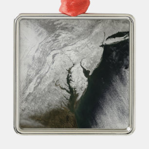 Ornement Carré Argenté Tempête hivernale sévère 2