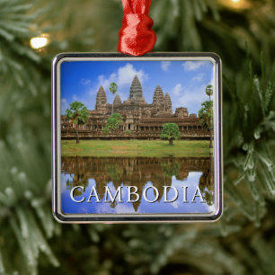 Ornement Carré Argenté Temple d'Angkor Vat   Kampuchea, Cambodge