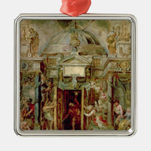 Ornement Carré Argenté Temple de Janus, 1630s