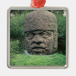 Ornement Carré Argenté Tête colossale