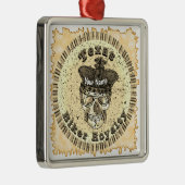 Ornement Carré Argenté Texas Biker (Droite)